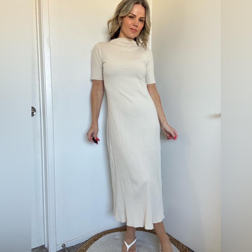 Zara Rib A Line Midi Dress - Picture 8 of 17